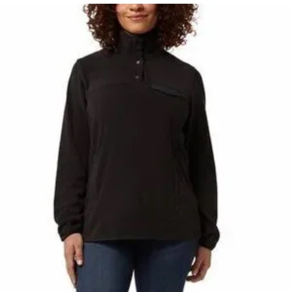 32 Degrees Fleece Pullover with Snap Buttons | Black